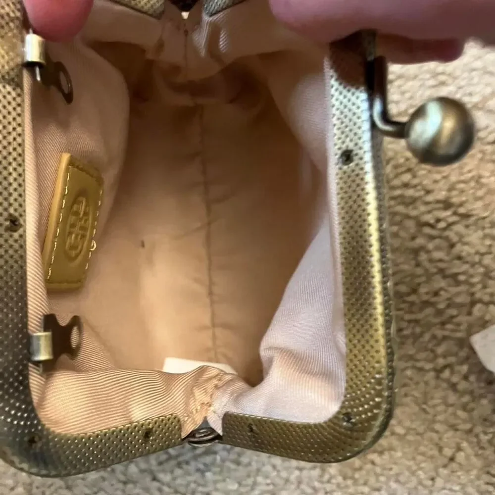 Silk Crossbody Pink and Yellow Floral Coin Purse - Picture 6 of 7